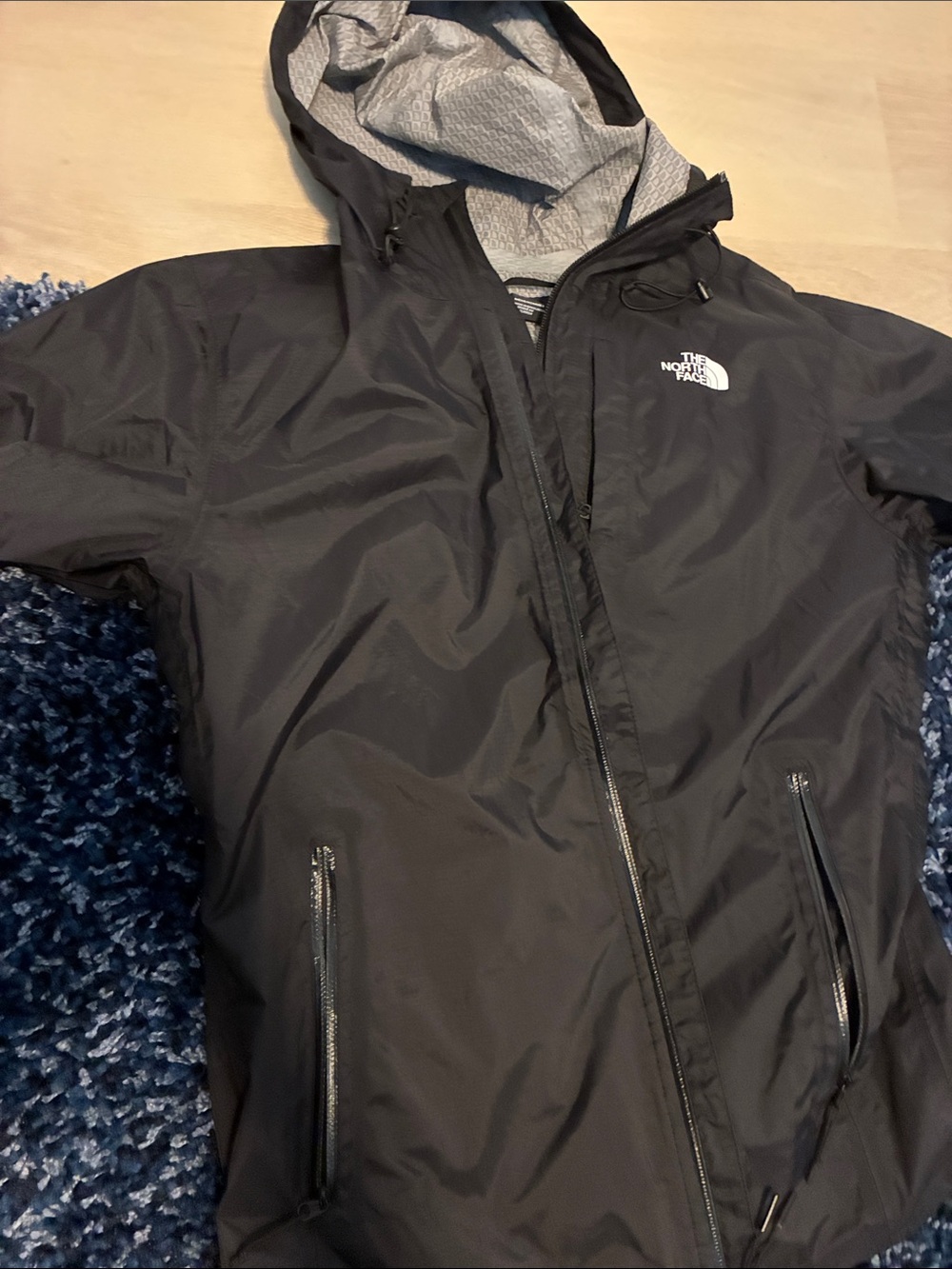 The North Face Men's Black Hooded Rain Jacket